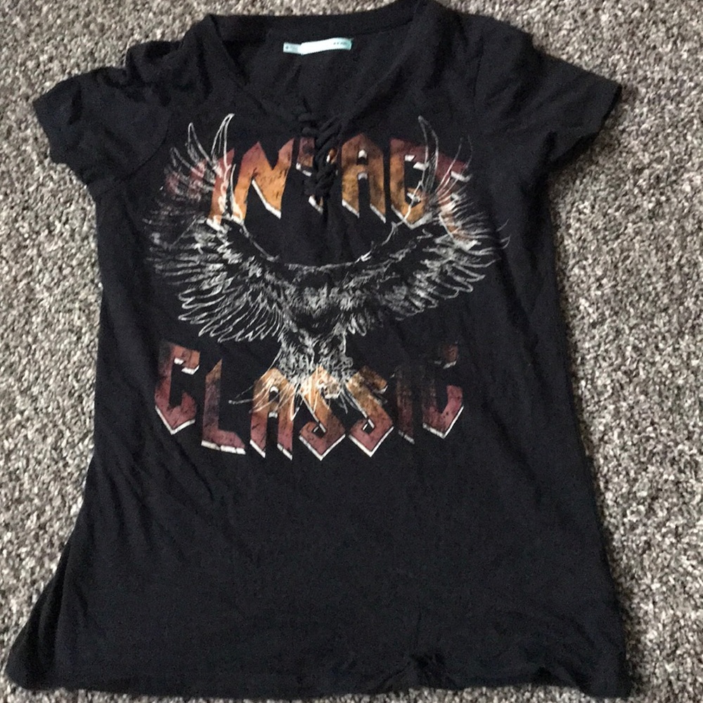 Maurices V cut lace up shirt